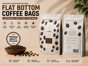 Bolsa de Fondo Plano con Refuerzo Lateral Personalizada para Empaque de Granos de Café/Bolsa para Empacar Café/Bolsa de Café con Válvula y Cierre - Product Image 1