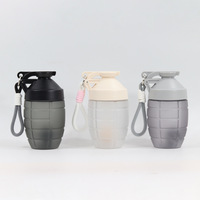 Bouteille de shaker en plastique transparent de 600 ml en forme de grenade, pour le sport, les protéines, l'eau, mélangeur pour la salle de sport, le camping, l'eau bouillante applicable
