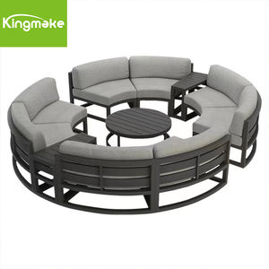 أريكة حديقة دائرية من الألومنيوم للبيع المباشر من الشركة المصنعة مع وسادة مقاومة للماء - Product Image 5