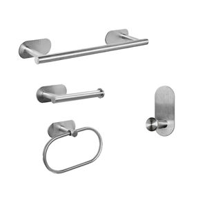 Moderno Juego de Estantes Colgantes de Acero Inoxidable 304 con Ganchos, Organizador de Baño Montado en la Pared para Baño de Hotel, Tipo 1 - Juego de 5 Piezas - Product Image 1