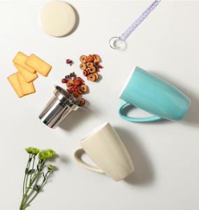 Taza de Té de Porcelana con Infusor y Tapa, Taza de Cerámica para Té con Filtro, Taza para Té de Hojas Sueltas - Product Image 2