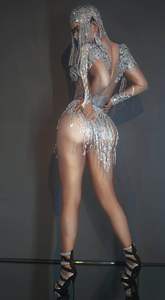 Lấp Lánh Vàng Sequins Top + tua Váy 2 mảnh thiết lập phụ nữ Kỳ Lạ dancewear trang phục Thiết lập câu lạc bộ showgirl sân khấu hiệu suất trang phục - Product Image 3