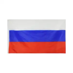 Individuelles logo polyester Russland flagge siebdruck weiß blau rot banner design nationalen land flagge 3x5