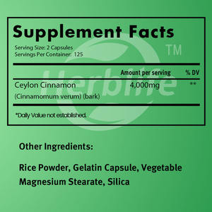 Cápsulas de Canela de Ceilán 4000mg, Personalizables, Venta al Por Mayor OEM |   250 Unidades |   Sin OMG, Sin Gluten |   Suplementos de Canela Natural - Product Image 3