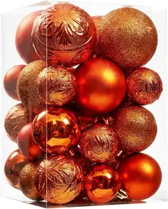 Hot Selling High Quality Different Sizes Of Christmas Balls Copper Color Plastic Christmas Balls Decorations