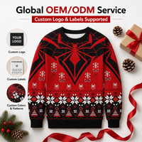 Pull de Noël à motif d'araignée, imprimé numérique 3D, pull de fête, motif flocon de neige, tricot unisexe personnalisé