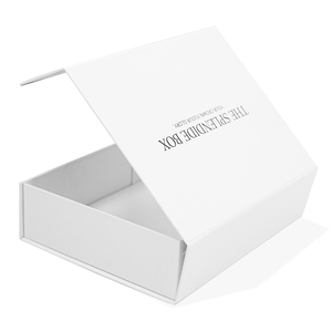 Boîte-cadeau d'emballage cosmétique de <span class=keywords><strong>maquillage</strong></span> en carton blanc personnalisable avec fermeture magnétique pliable <span class=keywords><strong>et</strong></span> logo à ruban noir - Product Image 6