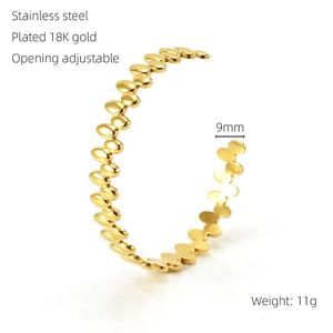 Brazalete de Acero Inoxidable con Diseño de Serpiente Ajustable Bañado en Oro de 18K para Mujer, Pulsera para Fiesta - Product Image 3