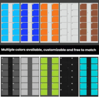 Système de casiers intelligents en acier personnalisable pour intérieur/extérieur avec serrure à code, design moderne, pieds de support assemblés et auvents anti-pluie pour bureaux