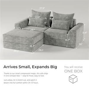 <span class=keywords><strong>Canapé</strong></span> modulaire avec pouf en forme de L, <span class=keywords><strong>canapé</strong></span> sans ossature, <span class=keywords><strong>canapé</strong></span> modulaire personnalisable, design de combinaison libre, <span class=keywords><strong>canapé</strong></span>-lit - Product Image 3