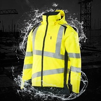 Veste réfléchissante maritime épaissie pour hommes avec capuche: le manteau de sécurité parfait pour la construction en hiver