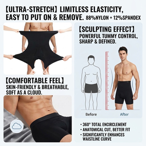 Shorts de compression pour hommes Hygieia OEM, gainant et amincissant, respirant, sans PFAS, tailles M-3XL - Product Image 3