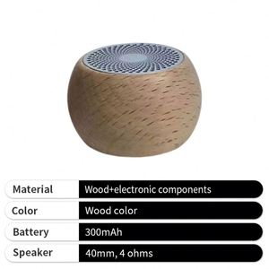 Mini haut-parleur sans fil portable en bois avec basses puissantes, barre de son en vente - Product Image 2