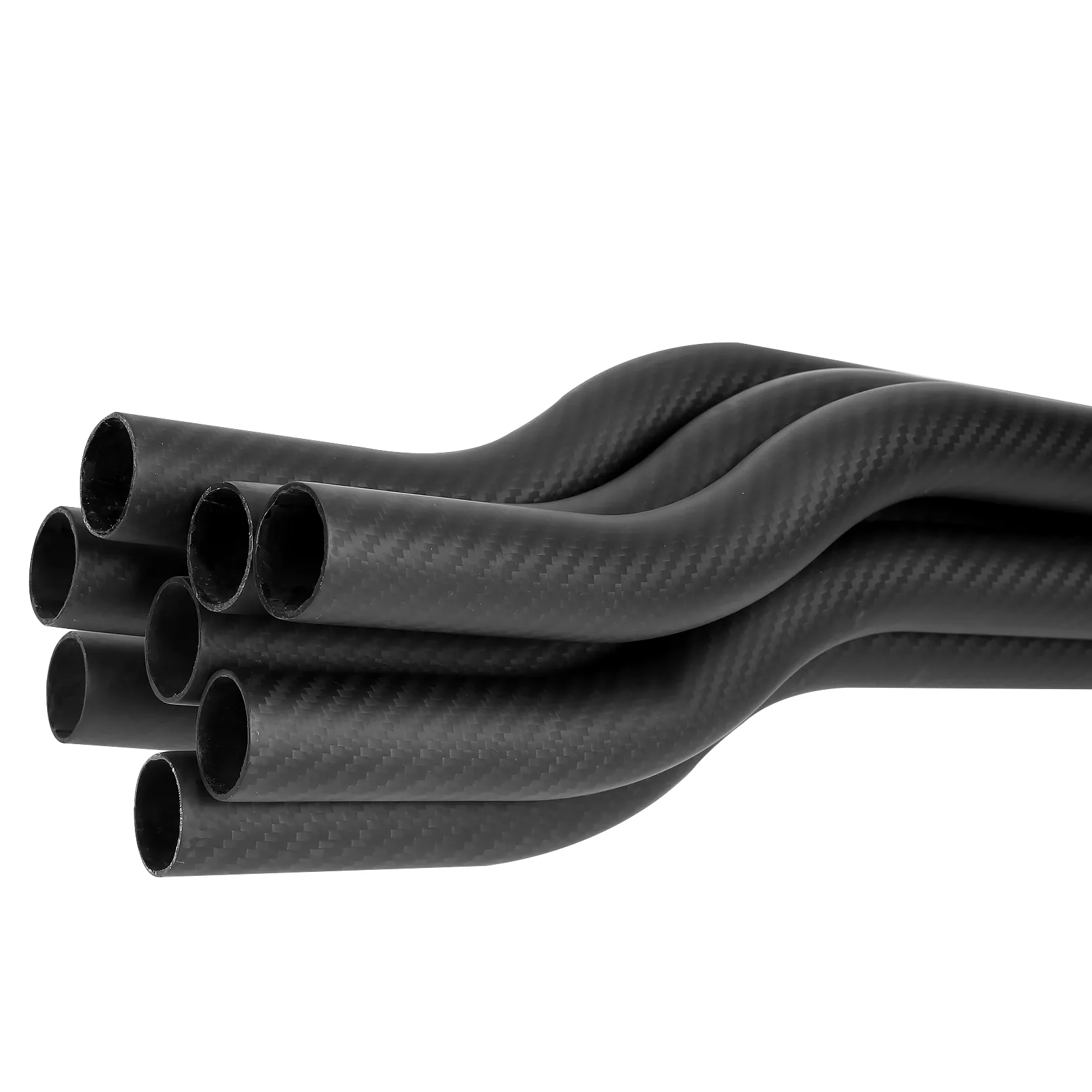 3K 광택 매트 능 직물 일반 사용자 정의 직접 곡선 탄소 섬유 복합 튜브 파이프 유연한 팔꿈치 벤드