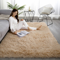 Tapis d'intérieur moderne en polyester à poils longs, antidérapant, moelleux, pour chambre d'enfant, accent décoratif, fausse fourrure, à poils très longs, extra épais, pour salon