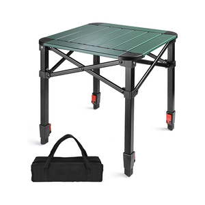 Custom <strong>Portable</strong> Adjustable Square Lightweight Aluminum Folding Outdoor Beach Picnic BBQ Camping Lift <strong>Table</strong> with Carry Bag - Product Image 1