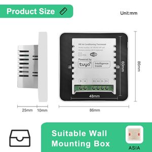 Termostato de unidad dividida Tuya VRF Dcut para Daikin Midea <span class=keywords><strong>Mitsubishi</strong></span> Ogeneral Smart Life Wifi Control de voz con Alexa - Product Image 6