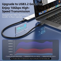 Adaptor USB-C USB 3.1 Kualitas Tinggi BWVV Zinc Alloy 10Gbps, Konverter OTG Thunderbolt 4/3 untuk Laptop dan Perangkat Tipe-C Model HXT-U260137