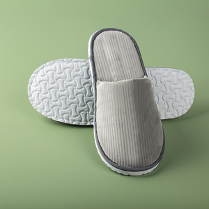 Pantuflas de Spa de Felpa Coral con Rayas, para Hotel de Lujo, con Logotipo Personalizado, Doble Costura en la Parte Superior, Artesanía de Primera Calidad - Product Image 3