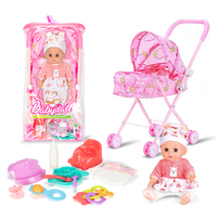 Poupée Bébé Reborn en Silicone de 14 Pouces avec 12 Sons, Biberon et Pipi, Accessoires de Poussette, Jouets de Jeu d'Imitation pour Enfants Filles