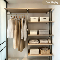 Armoire en métal moderne, placard mural ouvert, cadre en aluminium, porte pliante, rangement de chambre à coucher, organisateur de vêtements