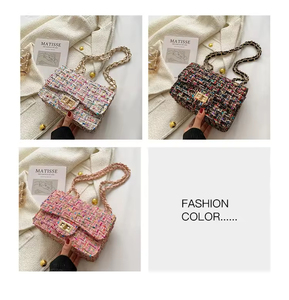 Sac à bandoulière unique en cuir PU tressé pour femme, nouvelle collection 2026, sac à rabat en cuir tendance pour femme - Product Image 3