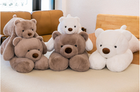 Vente en gros peluche allongée pour l'anxiété peluche ours blanc doux couché coussins en peluche