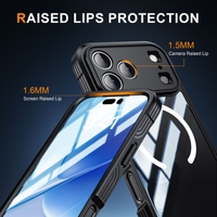 Coque de protection transparente antichoc magnétique 3-en-1 JUNBO pour iPhone 18 17 16 15 Pro Max compatible avec la charge sans fil