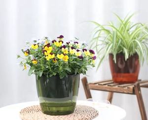 Pot de fleur paresseux XL/<span class=keywords><strong>XXL</strong></span> en plastique automatique absorbant l'eau Pot de plante verte <span class=keywords><strong>jardinière</strong></span> en porcelaine blanche pour la décoration de jardin - Product Image 3