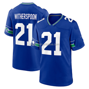 Maillots de football américain rétro cousus, porter le numéro 21 Devon Witherspoon, le numéro 9 Kenneth Walker III, le numéro 88 -<span class=keywords><strong>Barner</strong></span>, le numéro 19 Jake Bobo - Product Image 4