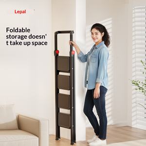 Échelle pliante multifonctionnelle télescopique en acier carbone épaissi pour usage domestique, échelle à quatre marches en forme de A, petite échelle portable - Product Image 4