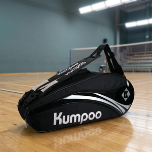 Sac de sport Kumpoo pour raquettes de badminton et chaussures - Fermeture éclair en nylon imperméable et tendance, capacité de 6 raquettes - Product Image 3