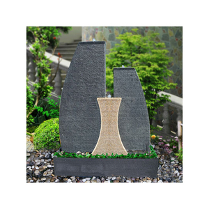 Fuente de Agua de Piedra Personalizada, Cascada de Agua con Peces Tallados, Cascada de Granito, Iluminación LED, Decoración para Patio y Parque al Aire Libre - Product Image 1