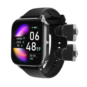 2024 wholesale price T22 smart watch TWS 2-in-1 ultra heart rate blood pressure music control smart bracelet