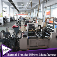 Fineray pita Transfer termal Resin/lilin, tipe 110mm x 300m untuk Printer label kode batang