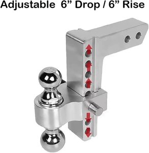 Enganche de <span class=keywords><strong>Remolque</strong></span> Ajustable de Acero Aleado Pulido de <span class=keywords><strong>6</strong></span> Pulgadas, Compatible con Receptor de 2 Pulgadas, Soporte de <span class=keywords><strong>Bola</strong></span> Doble de 2-5/16 Pulgadas, Bloqueo de Doble Pasador - Product Image 5