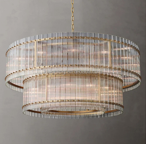 Mỹ sang trọng Glass <span class=keywords><strong>Chandelier</strong></span> bầu không khí hiện đại khách sạn biệt thự cao trần ánh sáng lớn Vòng Duplex Glass <span class=keywords><strong>Chandelier</strong></span> - Product Image 2