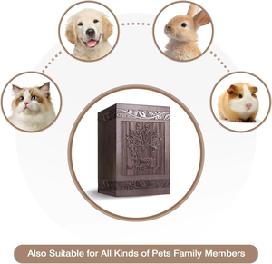 Caixa de Crematório de Madeira de Luxo Ecológica de Alta Qualidade Estilo Moderno para Cinzas de Gatos e Cães, Robusta e Durável - Product Image 4