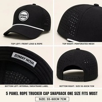 Casquette de baseball 5 panneaux personnalisée pour club, imperméable, respirante, avec logo en caoutchouc/PVC, idéale pour le golf