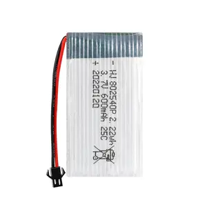 Nhà máy trực tiếp 3.7V 600mAh không khí-to-không khí cắm 25C xả 802540 Polymer Pin Lithium với phí bảo vệ