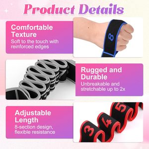 Cintura Elastica Regolabile a 8 Sezioni per Allenamento di Resistenza e <span class=keywords><strong>Fitness</strong></span>, per Palestra Domestica - Product Image 4