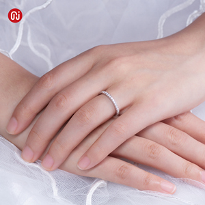 Anillo de Eternidad GIGAJEWE con Moissanita Redonda DEF VVS1 de 1.5mm, Plata de Ley 925, Anillo de Boda Apilable para <span class=keywords><strong>Mujer</strong></span> - Product Image 2