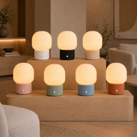 Lampe de chevet LED moderne imprimée en 3D, rechargeable, en plastique, avec batterie USB Type C, tactile et à intensité variable, flexible et simple