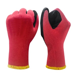 Venta wholesale anti slip coating Nylon knitted Red Palm wrinkled's latex coated Safety and prote - Product Image 4