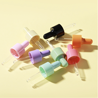 Flacons compte-gouttes en verre mat couleur macaron de 20 ml pour huiles essentielles, sérum de soin, forme cylindrique, bouchon à vis PP