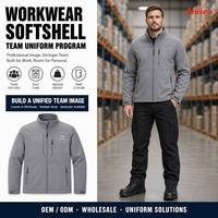 Nouvelle veste de travail d'hiver pour homme en softshell à col fin, design personnalisé, coupe-vent, imperméable, respirante, doublée de polaire, fermeture éclair