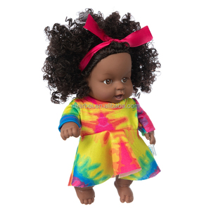 DEAR BEI 21 cm, <span class=keywords><strong>Poupée</strong></span> articulée africaine en vinyle, avec cheveux bouclés noirs, le meilleur cadeau de Noël pour les petites filles - Product Image 3