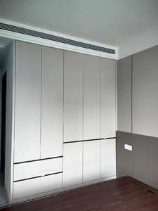 <span class=keywords><strong>Kit</strong></span> de garde-robe portable à 3 portes assemblage facile de bricolage pour Solution de rangement de rêve appartement salle à manger mélamine bois Style matière plastique - Product Image 4