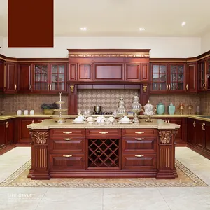 CBMMART-armarios de cocina de madera maciza, armarios de Isla de cocina personalizados, de lujo, clásico, para EE. UU. Y Canadá, a la venta