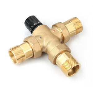 SANIPRO高品质黄铜镀镍DN32 G1.25恒温混合阀，带可移动进水口和出水口接口 - Product Image 2